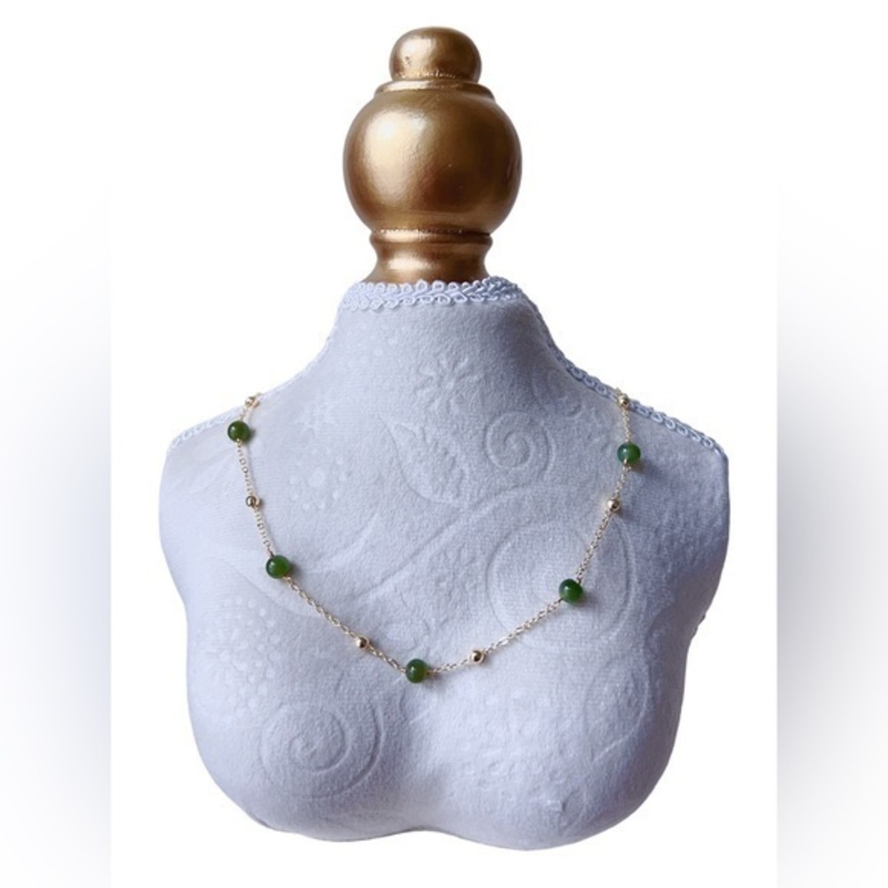 14K GP Hetian Jade Necklace